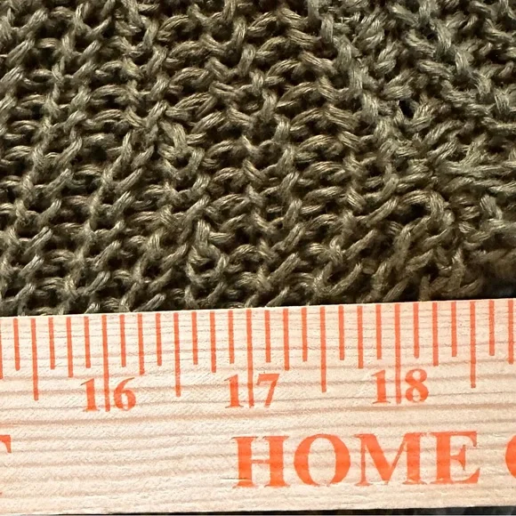 Banana Republic 100% Linen Open Knit V-Neck Sweater Olive Green Medium - Picture 6 of 10
